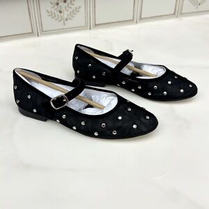 Jeffery Campbell ballet flats, studed black, womens size US7